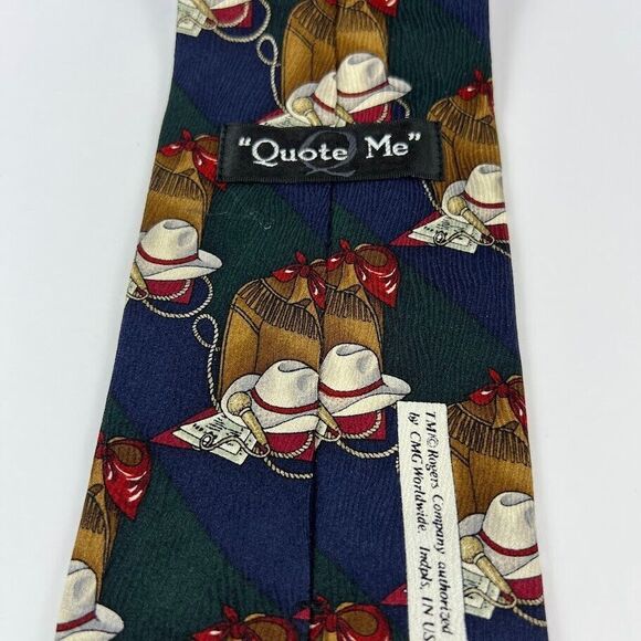 Quote Me Rogers Company Will Rogers Country Music‎ Western Necktie Tie - Picture 5 of 7